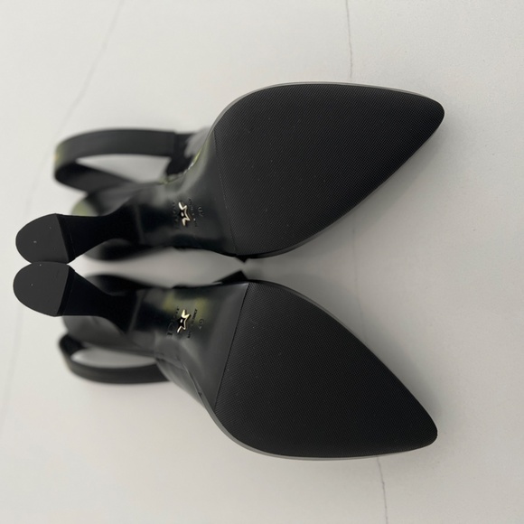 Christian DIOR Black Patent Leather Comma Pointed Toe Sweet D Slingback Heels - Picture 10 of 13